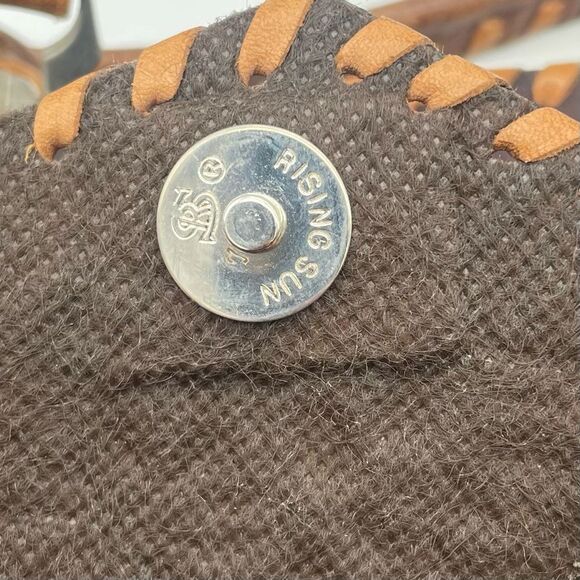 Vintage Tooled Leather Purse Brown Shoulder Bag Western Boho Saddlestitch - Picture 14 of 16